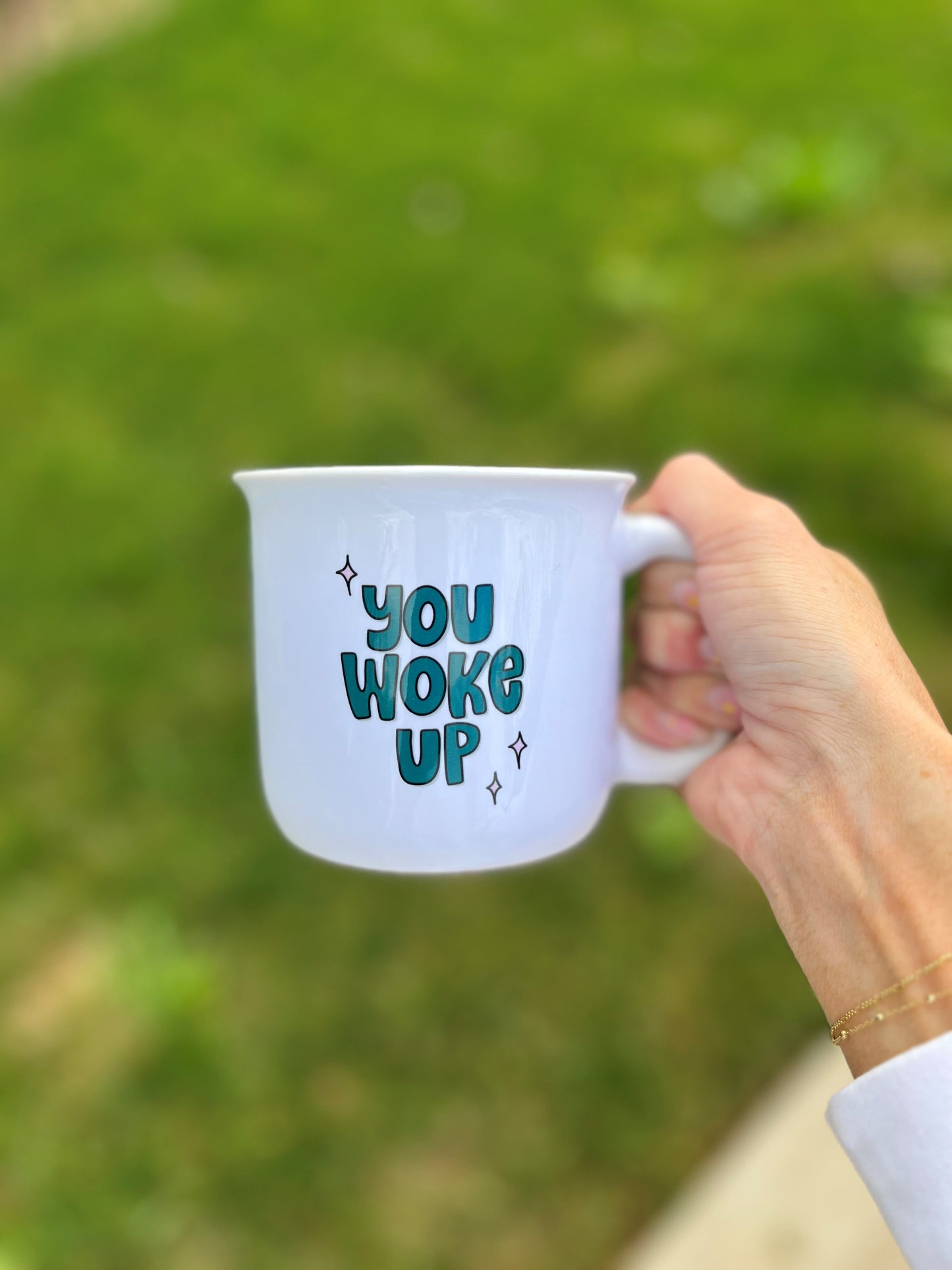 YOU WOKE UP CAMP FIRE MUG